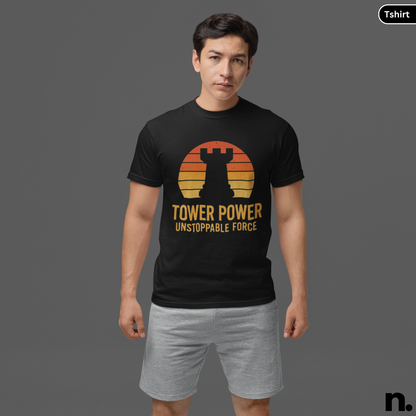 Rook Tower Power Inspired Chess Motivational Unisex Tee