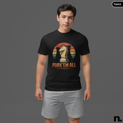 Knight Fork'em All Chess Funny Unisex Tee