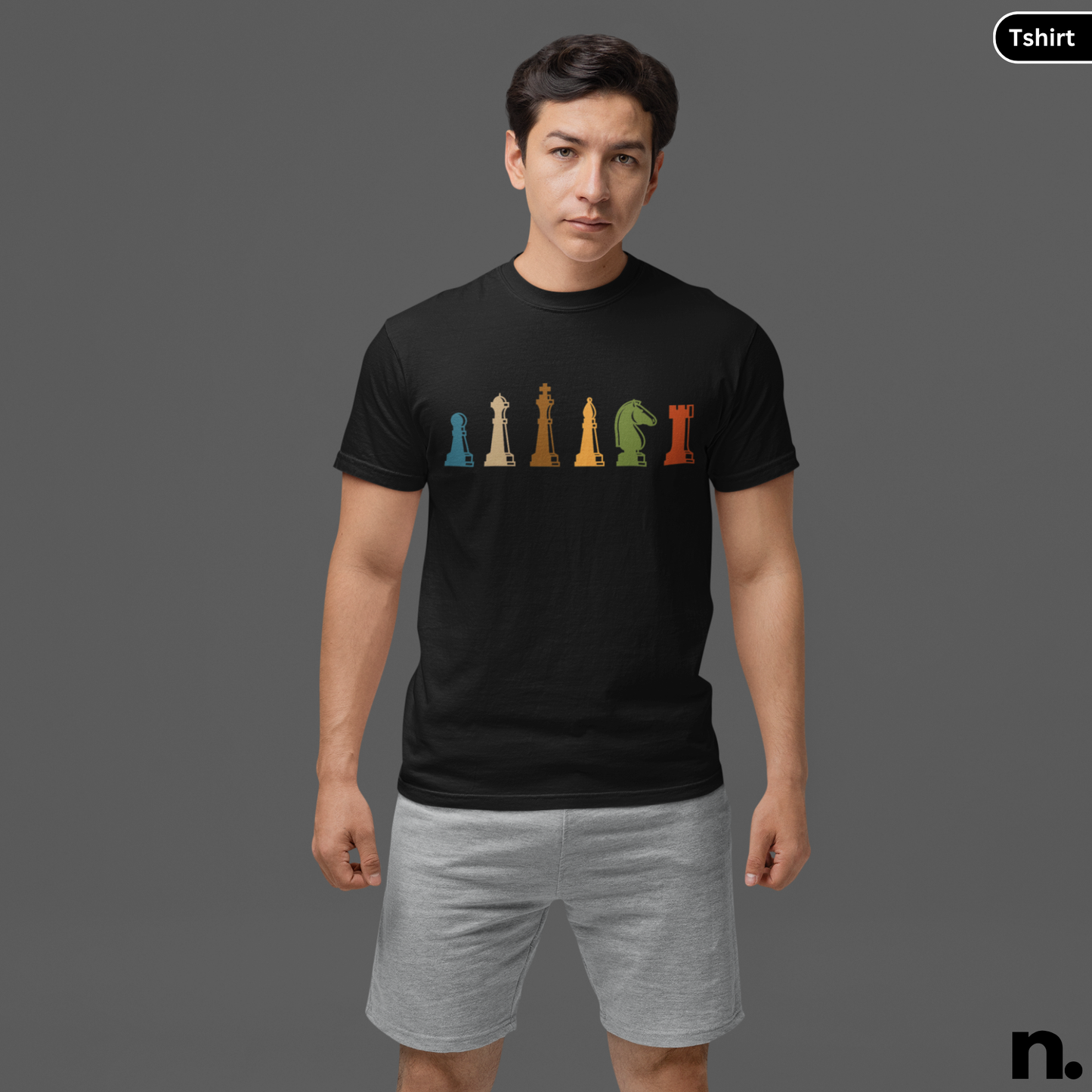 Chess Pieces Illustration Basic Unisex Tee