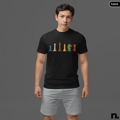 Chess Pieces Illustration Basic Unisex Tee