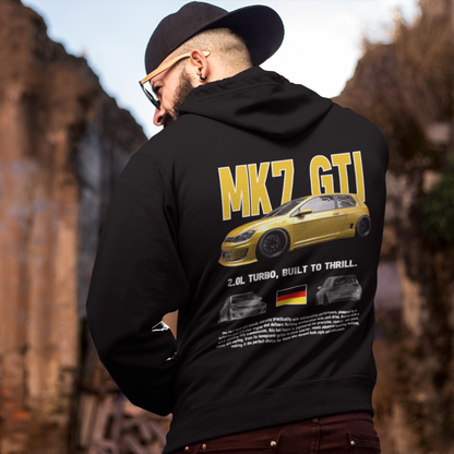 VW Golf GTI Mk7 Poster Style Back Print Unisex Hoodie