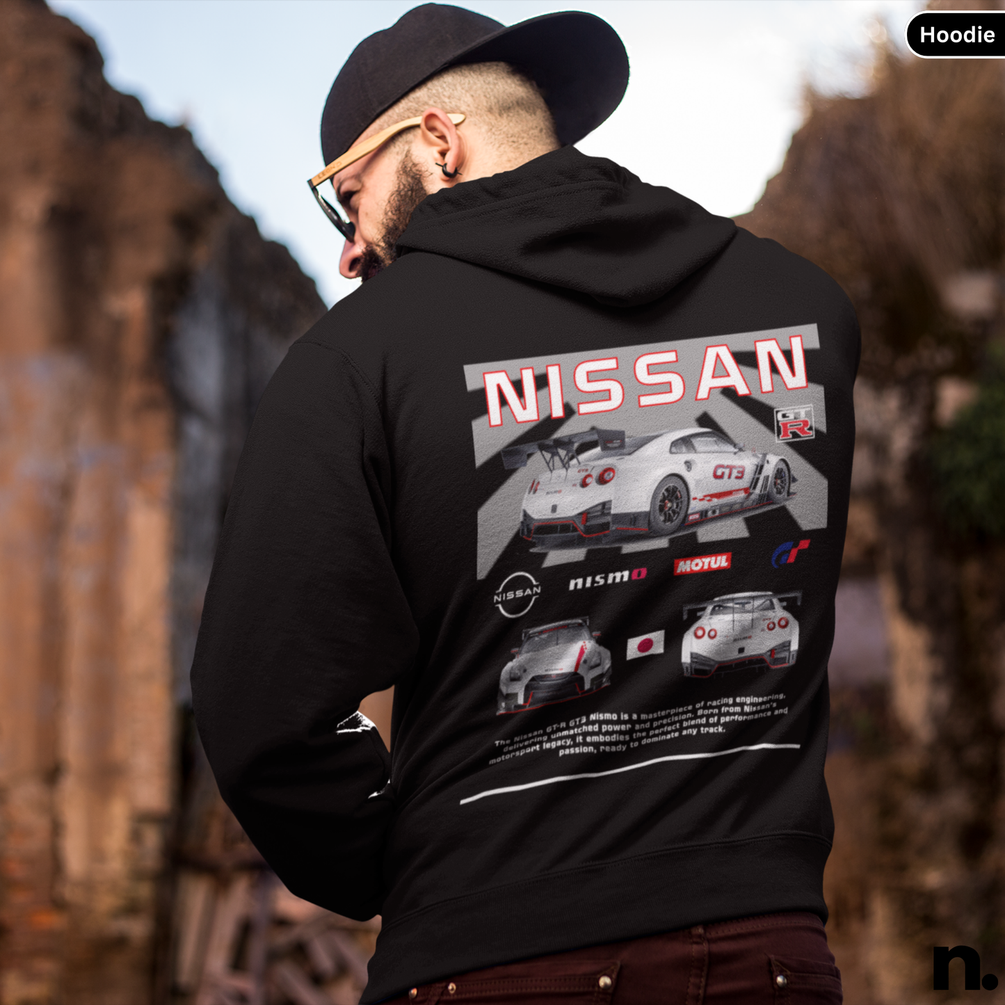 Nissan GTR GT3 JDM Poster Style Back Print Unisex Hoodie
