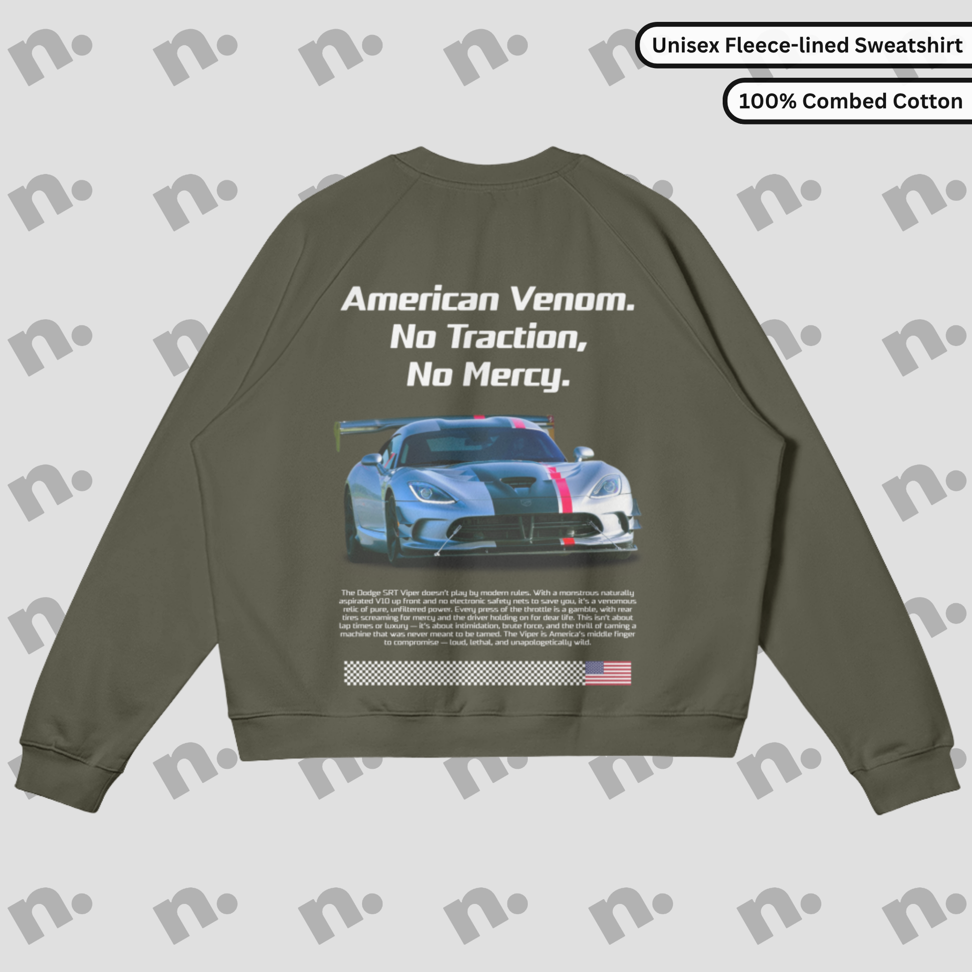  Premium fleece-lined sweatshirt inspired by the iconic Viper, combining comfort and racing heritage flair