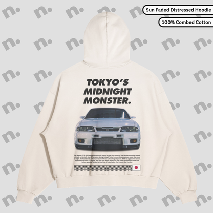 TOKYO’S MIDNIGHT MONSTER. – R33 Distressed Premium Hoodie