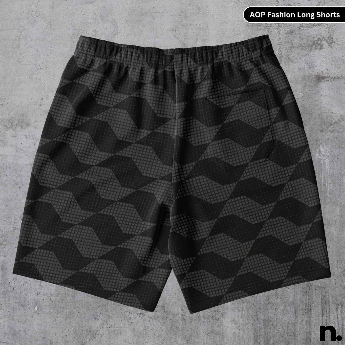 Nerdotopia Black Pattern Fashion Long Shorts