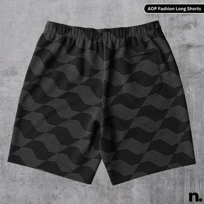 Nerdotopia Black Pattern Fashion Long Shorts
