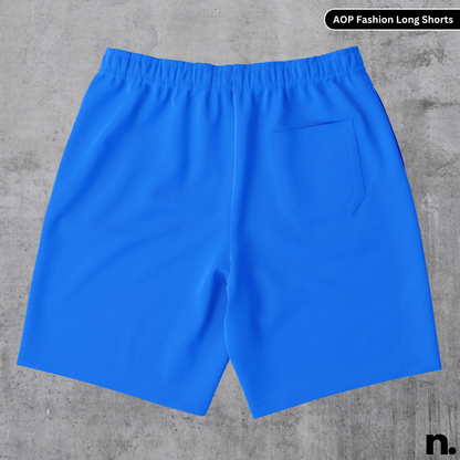 Black Blue Stripe Pattern Streetwear Long Shorts