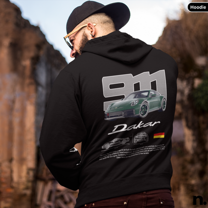 911 Dakar Poster Style Back Print Unisex Hoodie