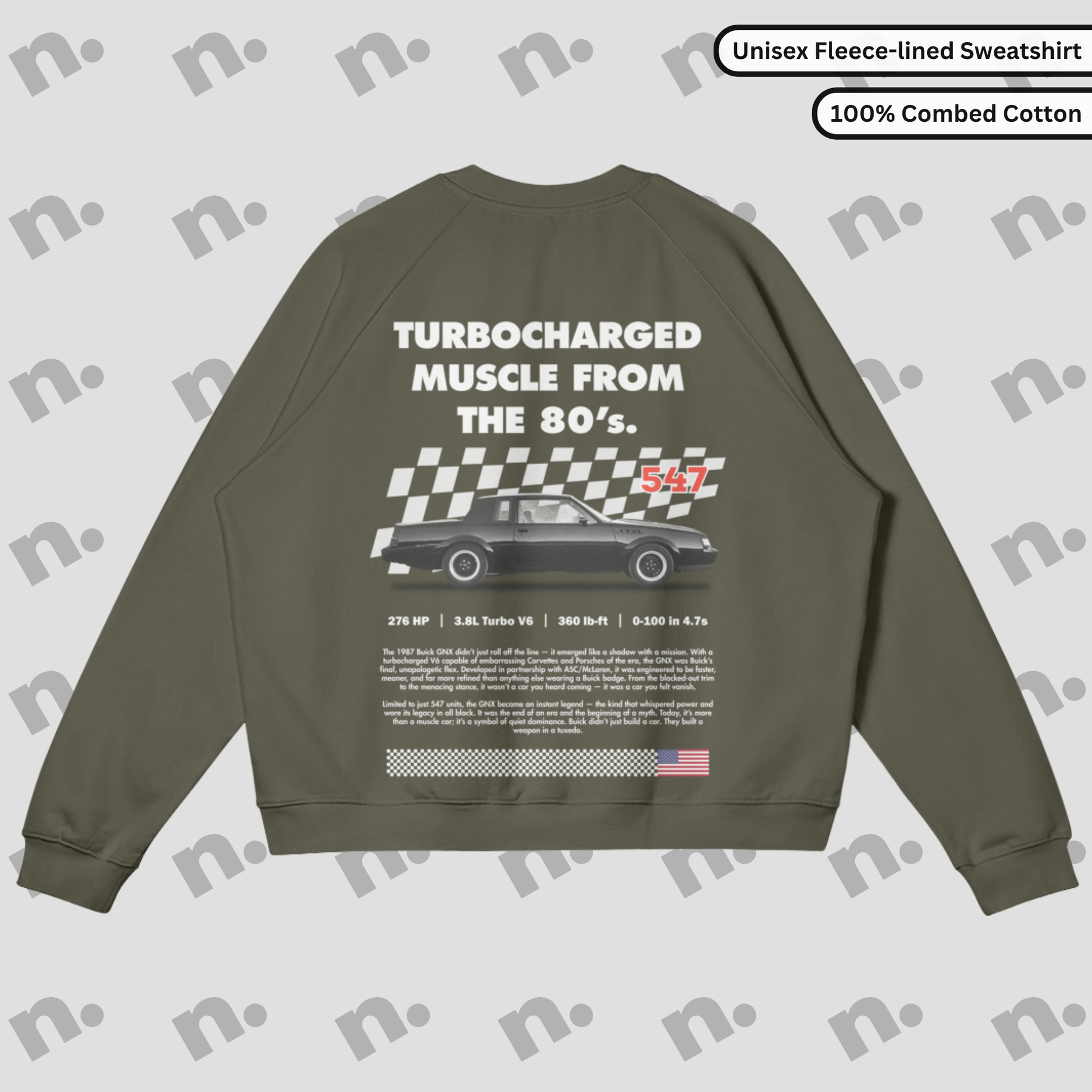 Grayscale faded heavyweight pullover with raglan sleeves and kangaroo pocket.