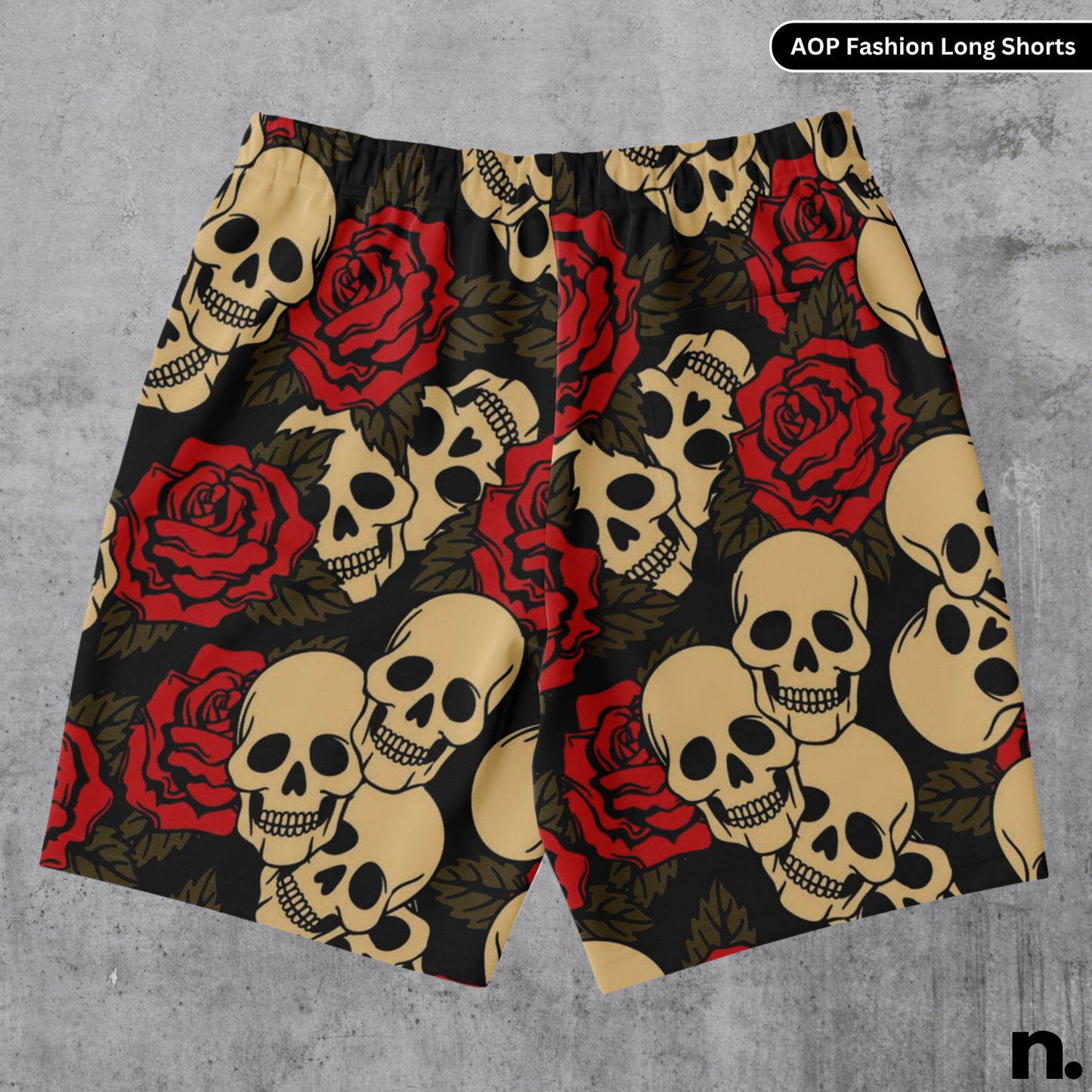 Flower & Skulls Long Shorts