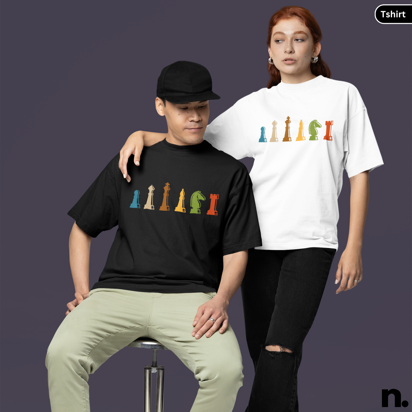 Chess Pieces Illustration Basic Unisex Tee