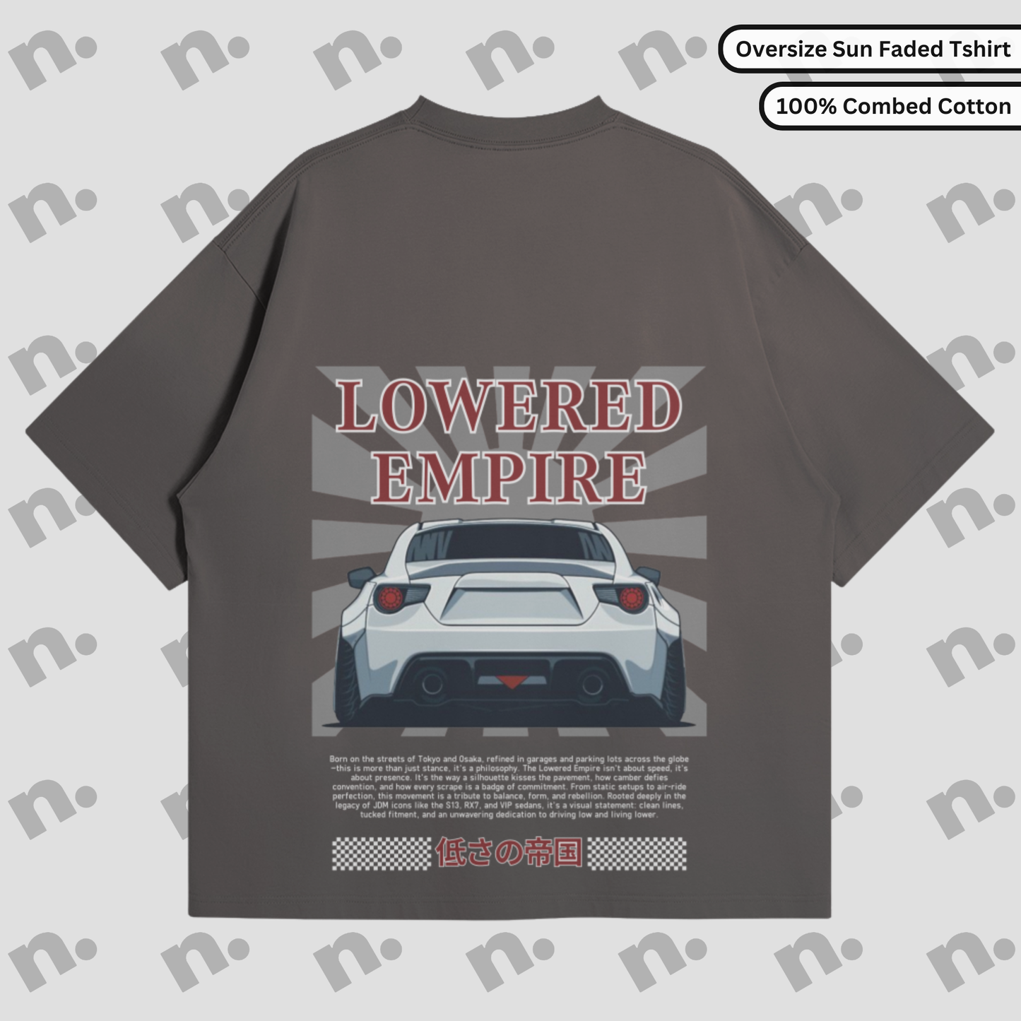 Lowered Empire sun-faded premium tee – soft washed look t-shirt with vintage streetwear vibe

