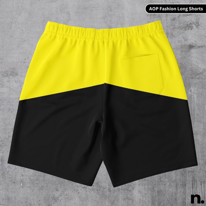 Black & Yellow Fashion Long Shorts