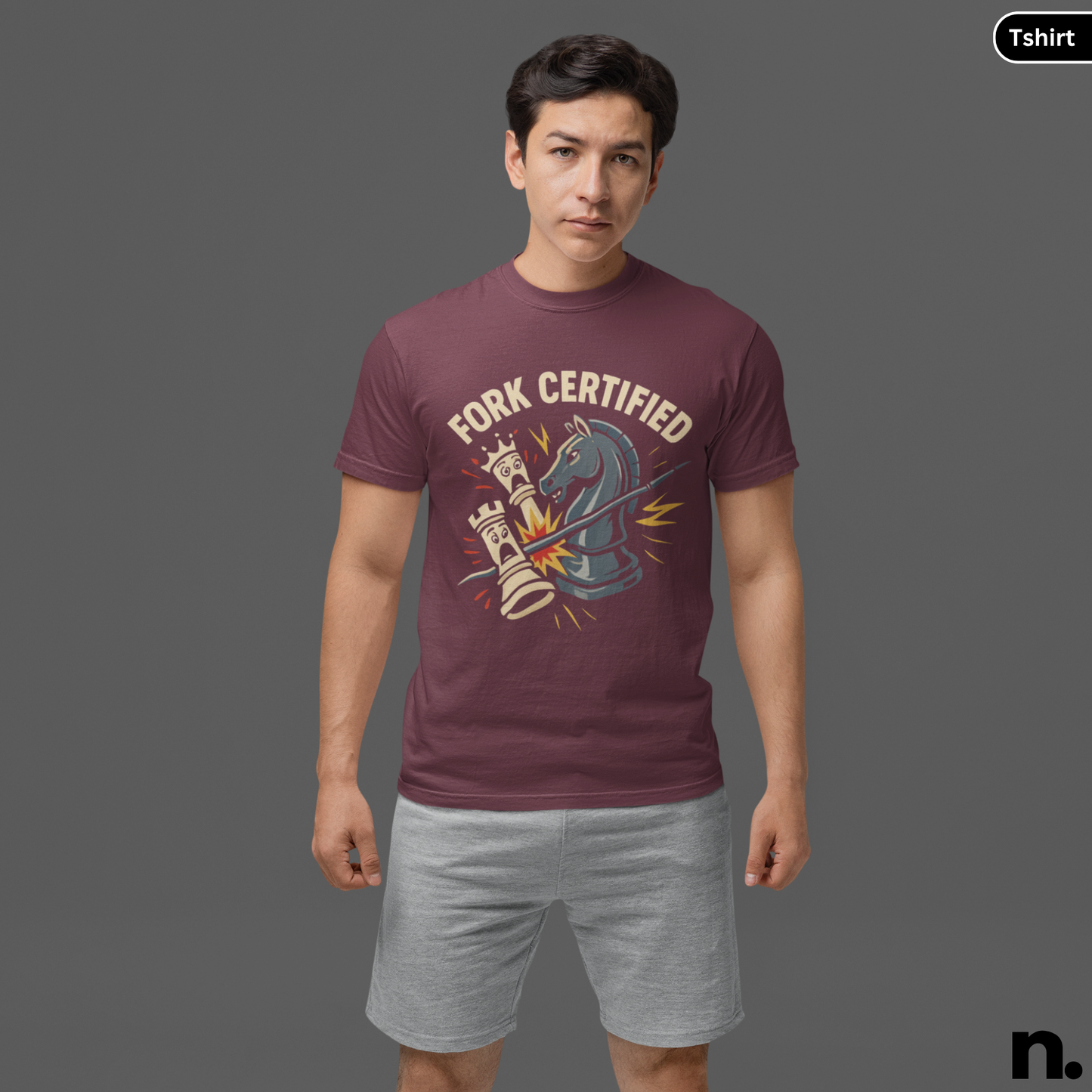 Knight Fork Certified Chess Funny Unisex Tee