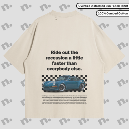911 Turbo Recession Runner distressed sun faded t-shirt – vintage streetwear tee with classic Porsche turbo styling

