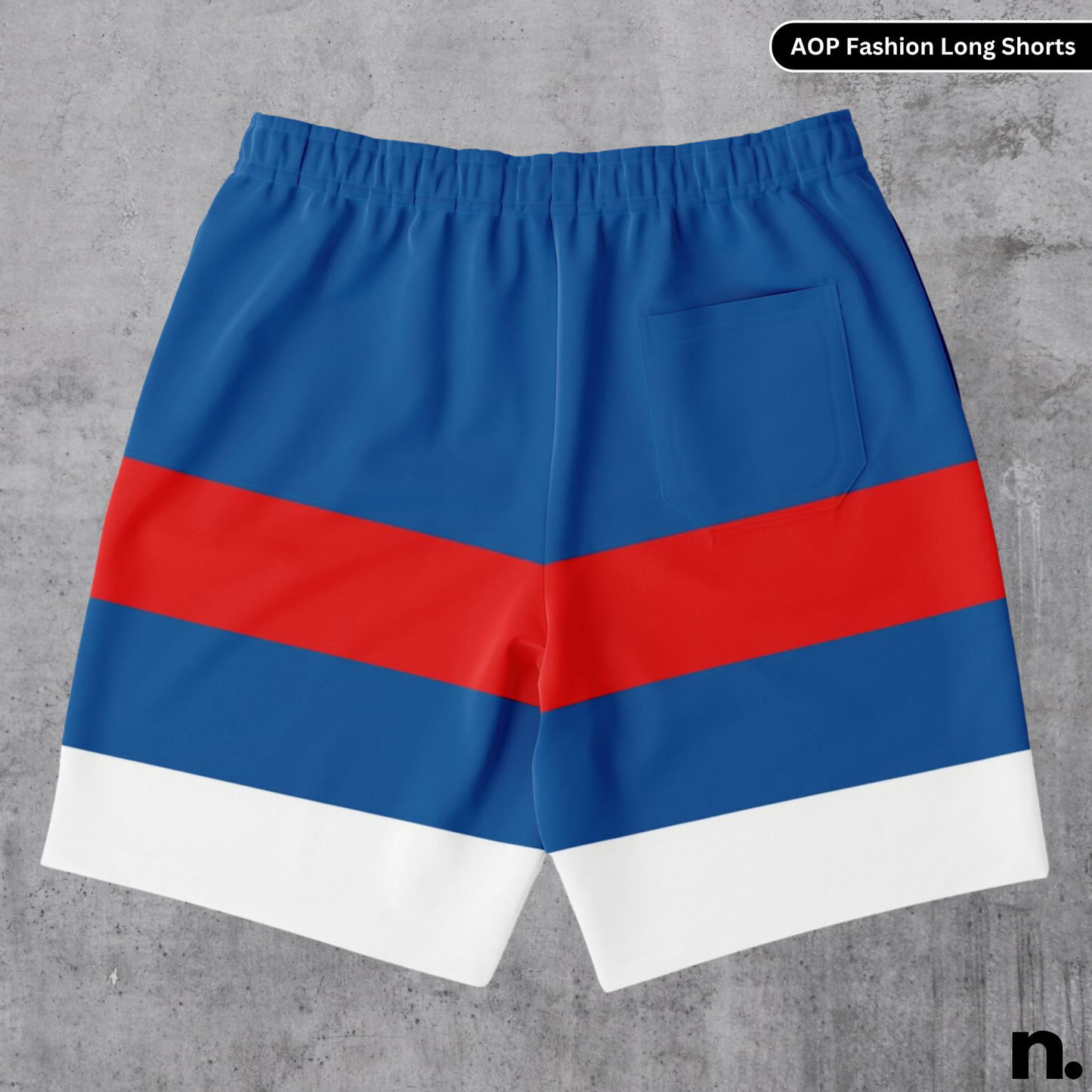 Red Blue Stripe Fashion Long Shorts