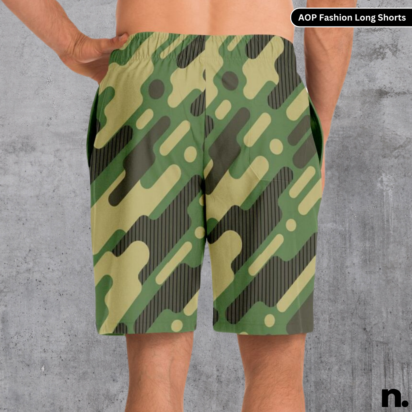 Geometric Camo Fashion Long Shorts