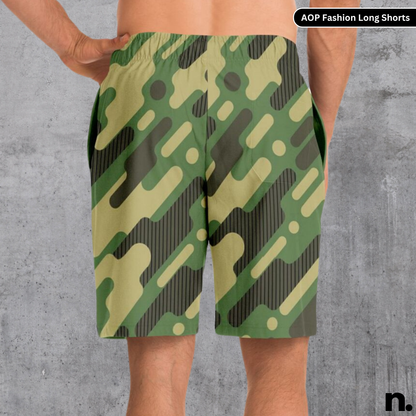 Geometric Camo Fashion Long Shorts