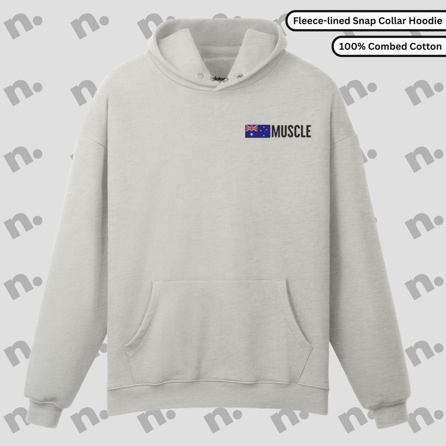 Ghost mockup of heavyweight vintage-washed hoodie with tonal gradient and distressed edges, inspired by Australian muscle car culture.