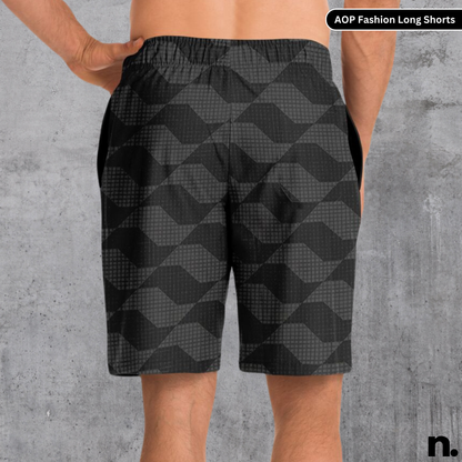Nerdotopia Black Pattern Fashion Long Shorts
