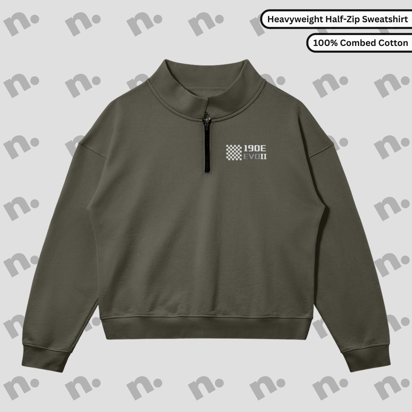 190E Evo II Inspired Half-Zip Stand Collar Sweatshirt
