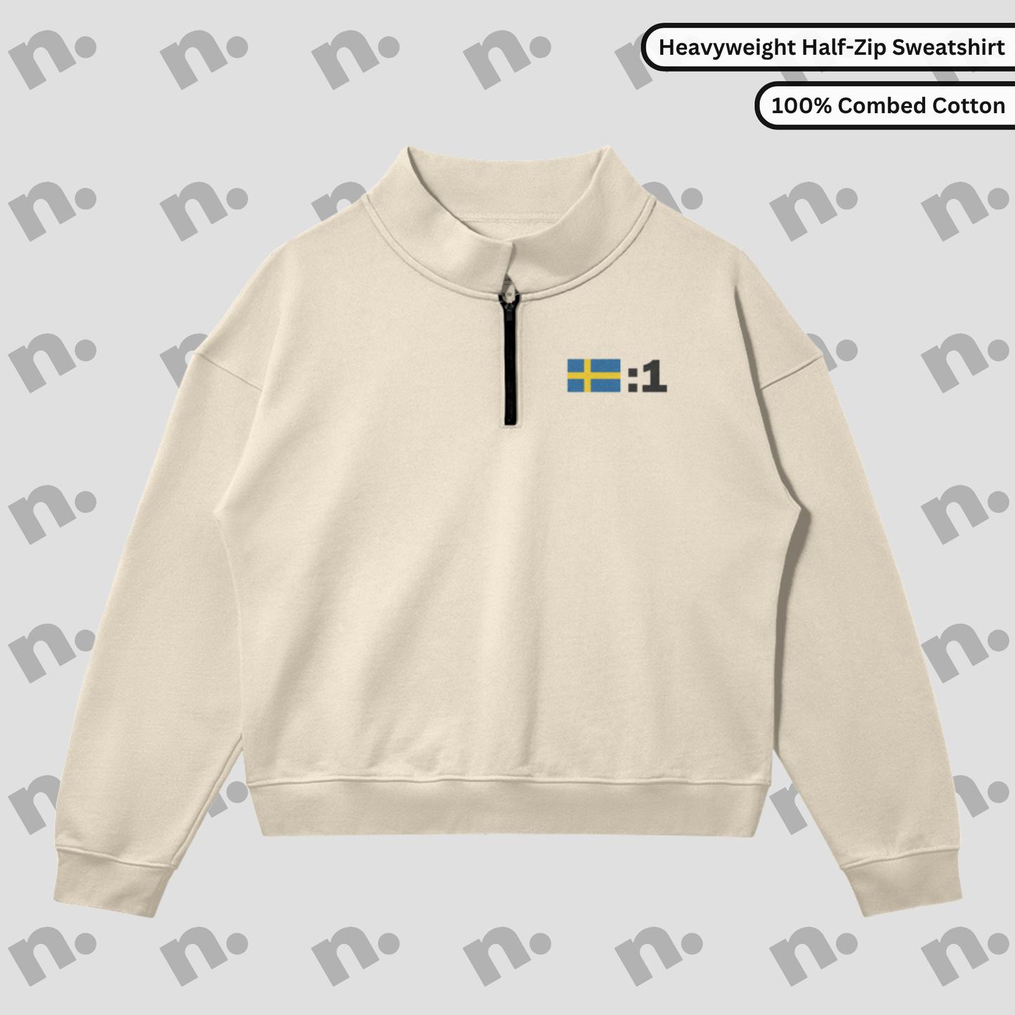 One Inspired Half-Zip Stand Collar Premium Sweatshirt