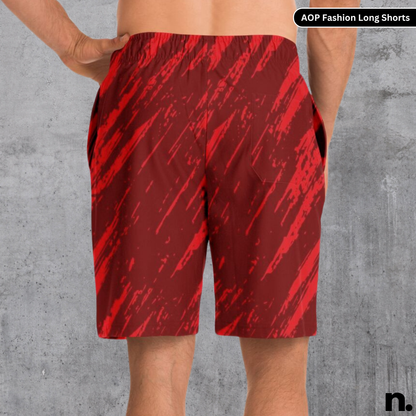 Nerdotopia Red Pattern Long Shorts