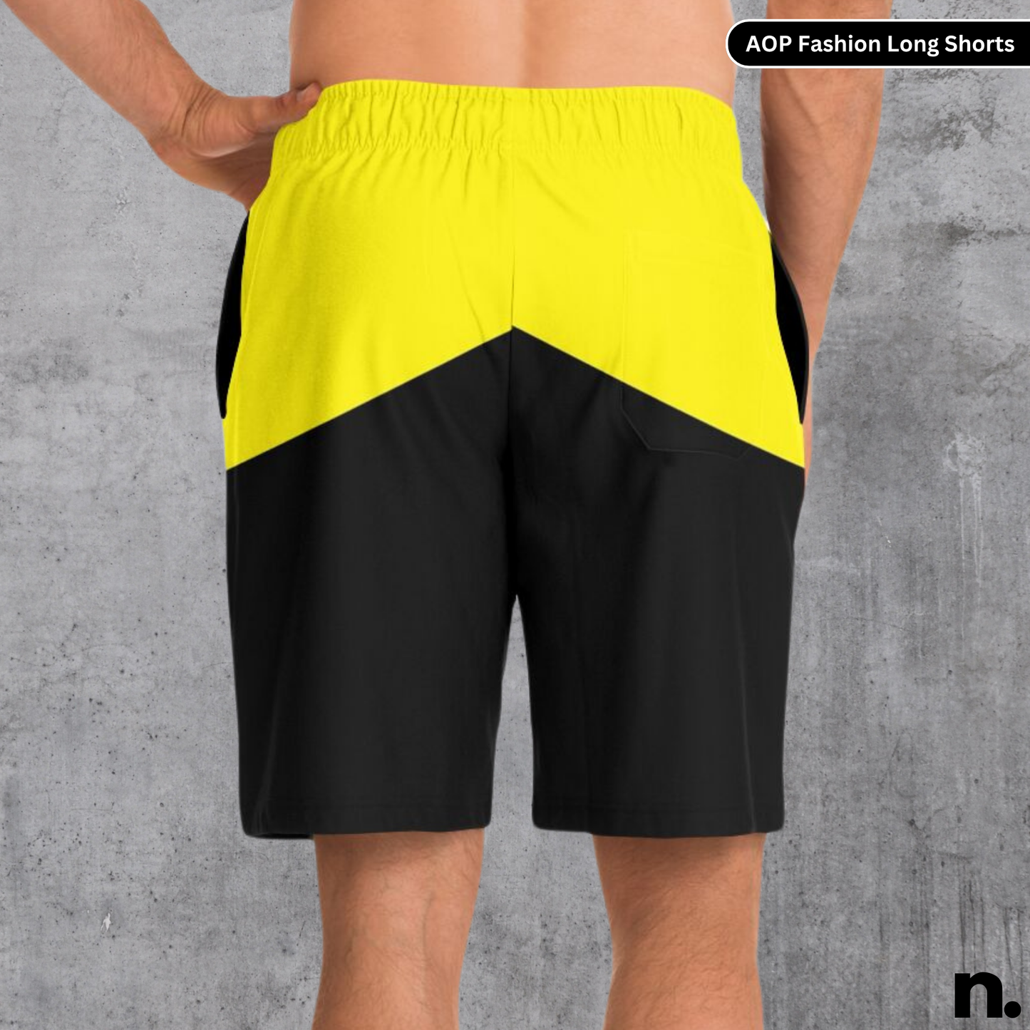 Black & Yellow Fashion Long Shorts