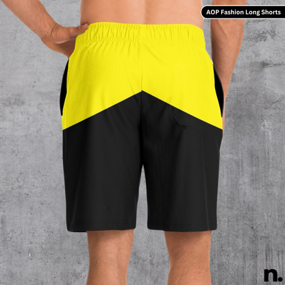 Black & Yellow Fashion Long Shorts