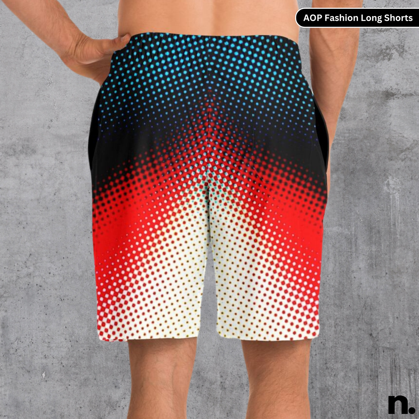 Color Diffusion Pattern Fashion Long Shorts