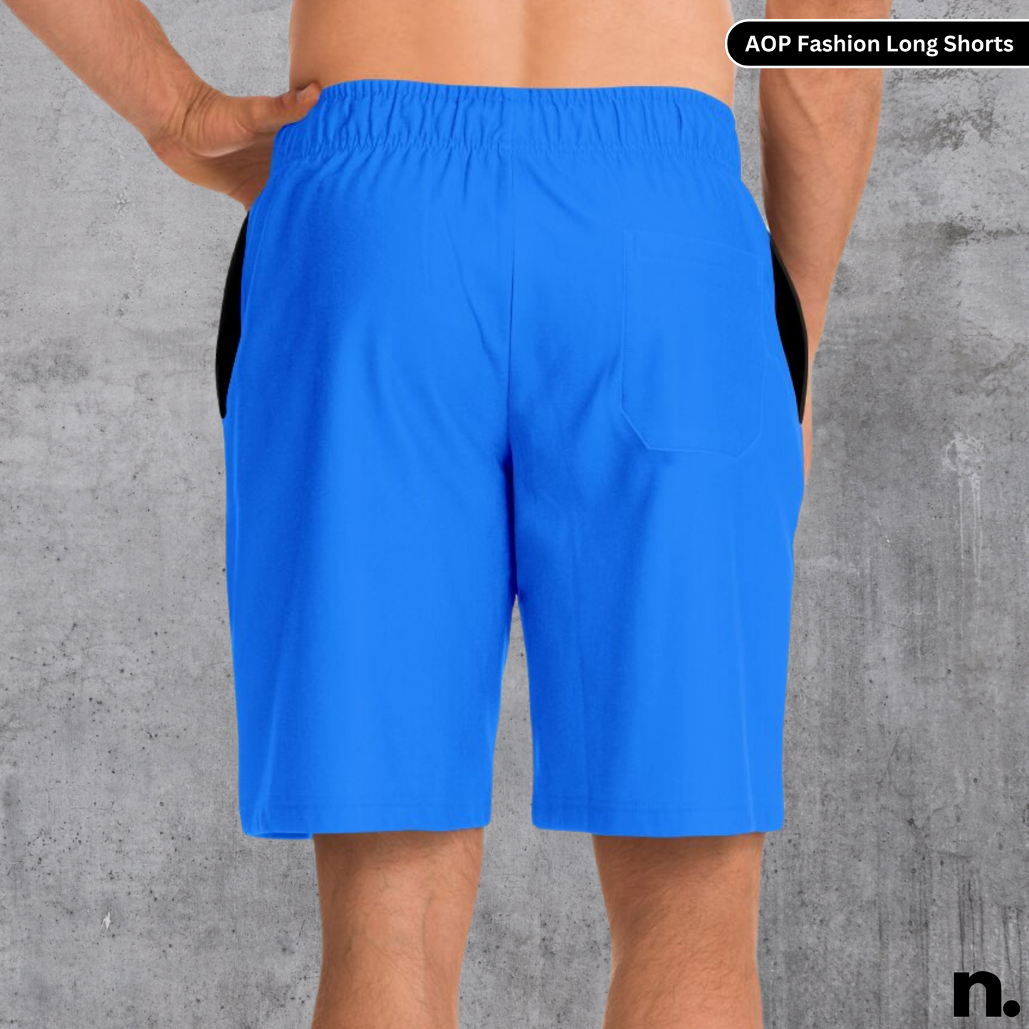 Black Blue Stripe Pattern Streetwear Long Shorts