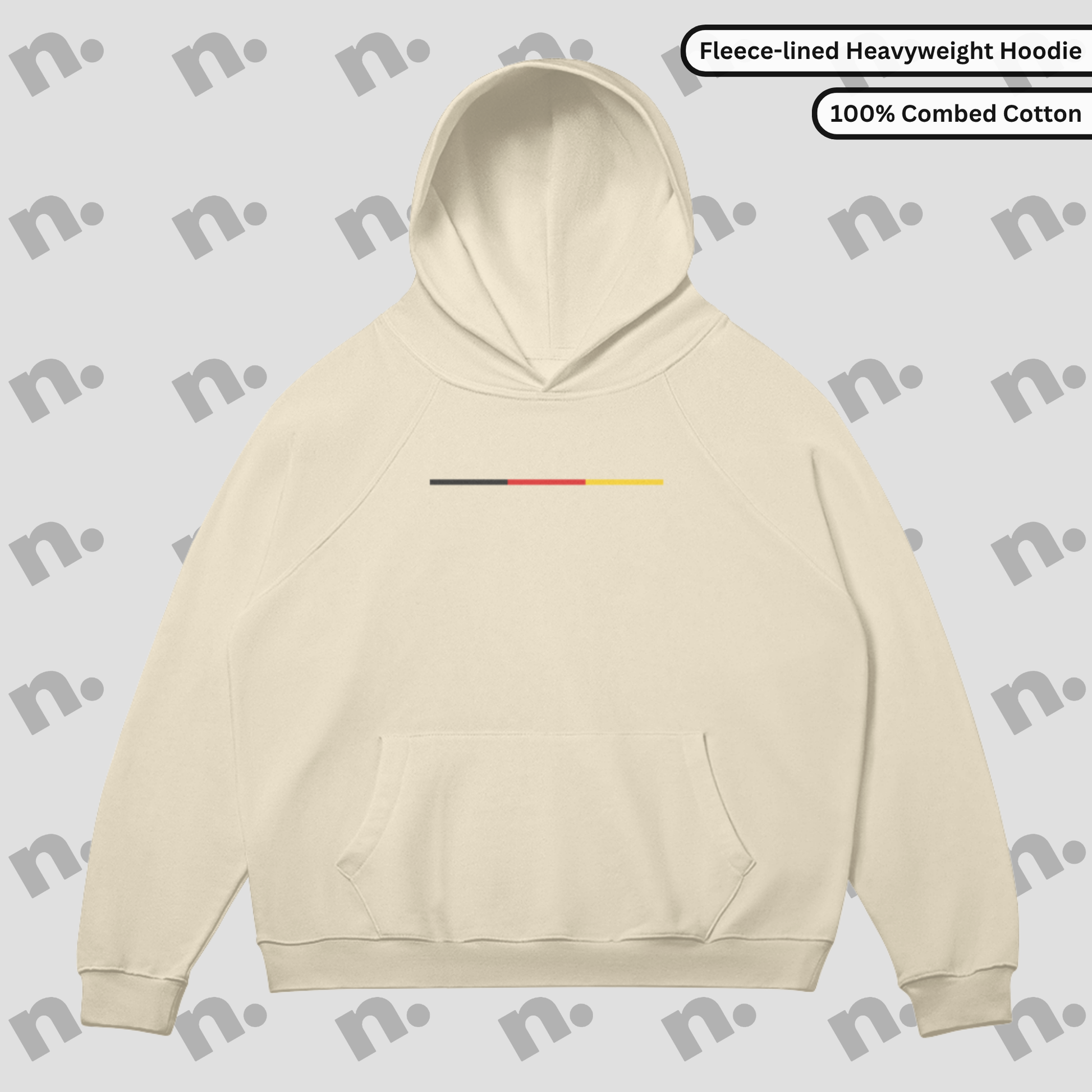 Oversized fleece-lined hoodie inspired by the legend with raglan sleeves and high collar.