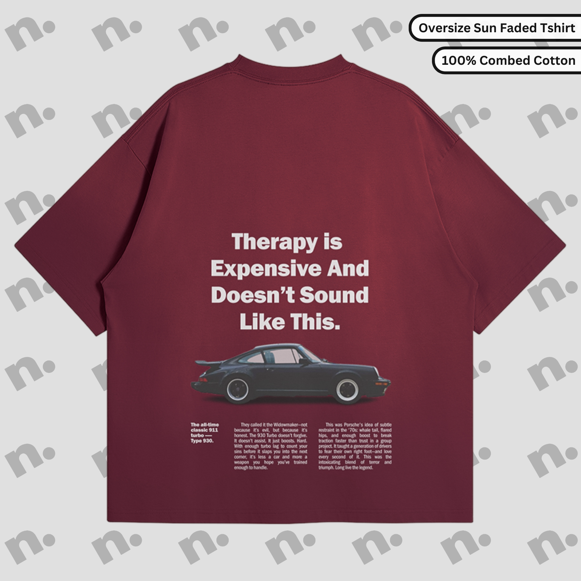 Flat lay of the 911 Therapy Sun Faded T-shirt featuring a classic 911 graphic and 'Therapy is Expensive' slogan.