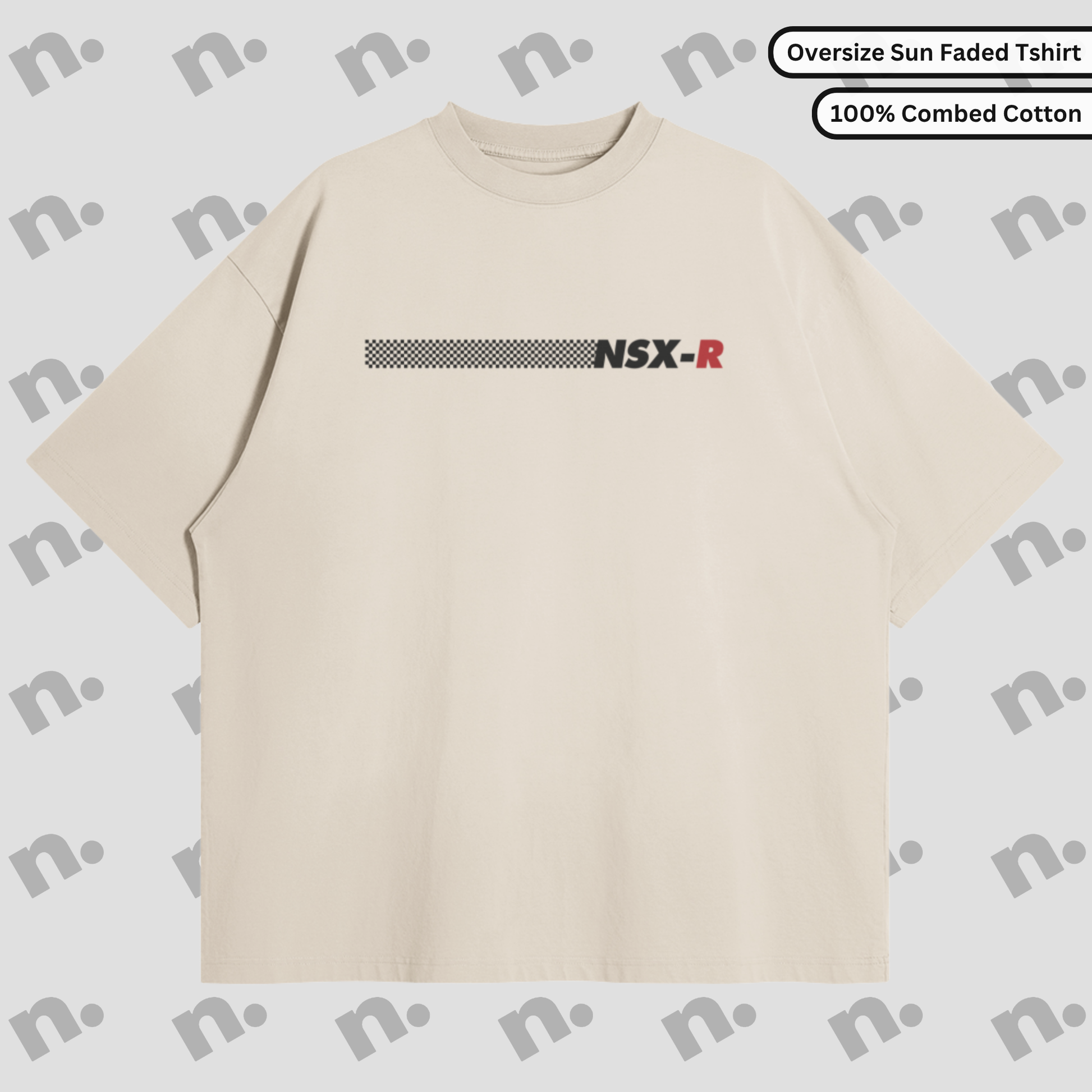 Oversized cotton tee with a washed vertical gradient and drop shoulders, inspired by precision design.