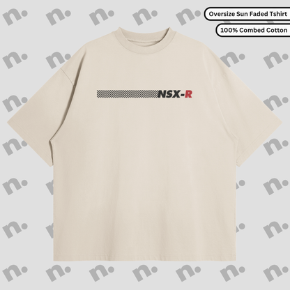 Oversized cotton tee with a washed vertical gradient and drop shoulders, inspired by precision design.