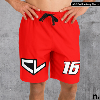 Leclerc F1 Inspired Fashion Long Shorts