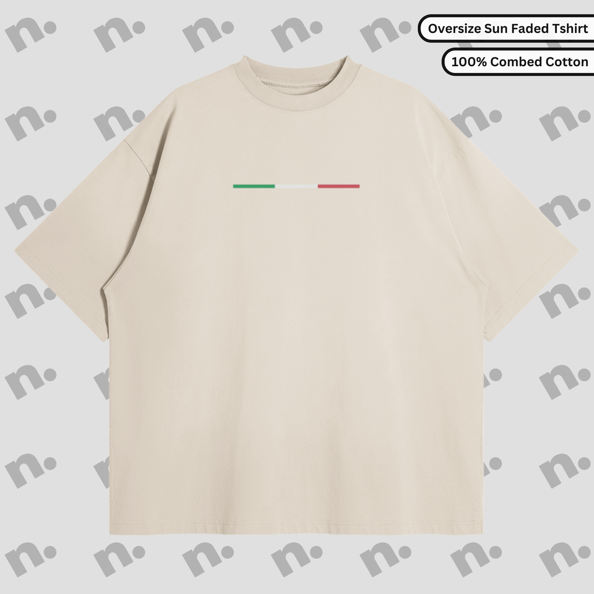 Flat lay of vintage-washed oversized tee with subtle tonal gradient and automotive-inspired graphic, featuring a boxy fit and drop shoulders.
