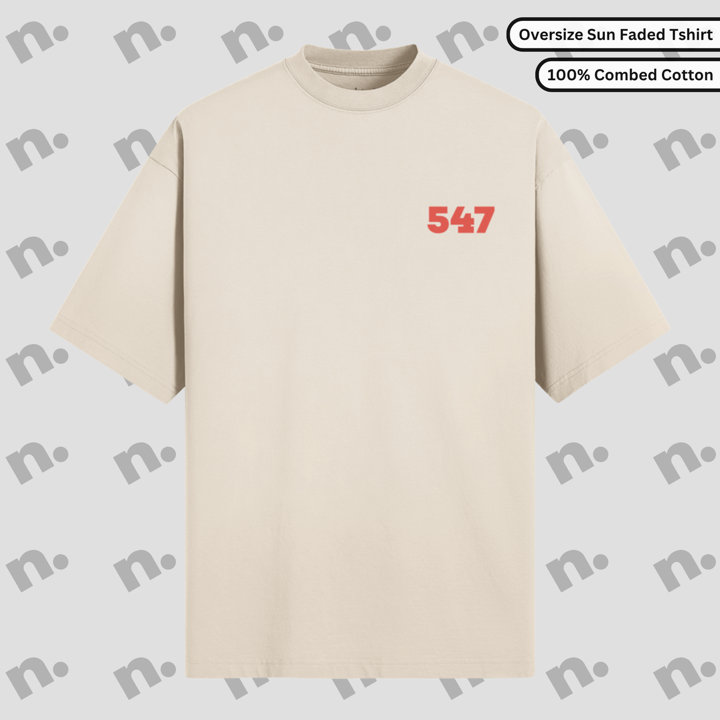 Oversized vintage-washed tee with vertical gradient and drop shoulders.
