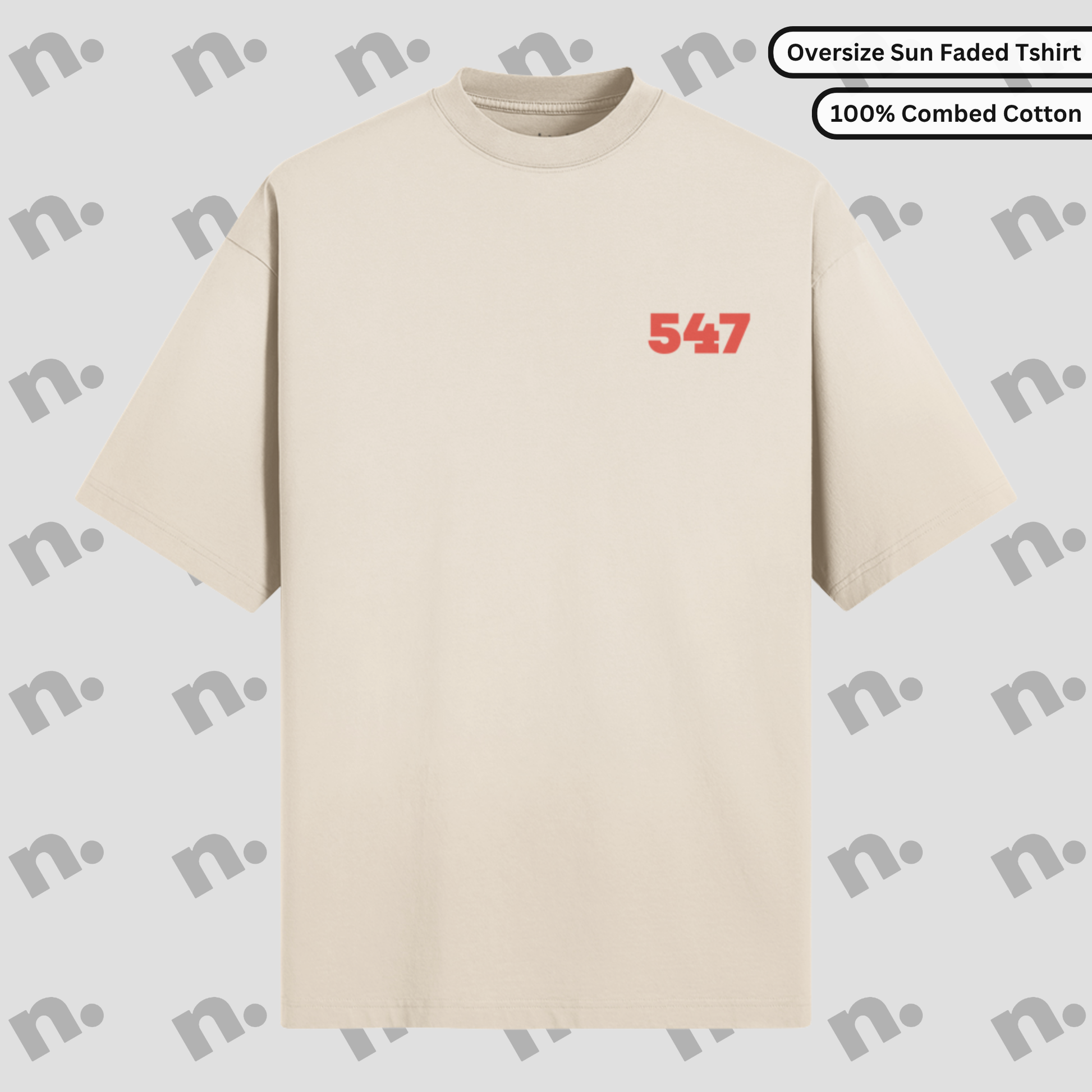Oversized vintage-washed tee with vertical gradient and drop shoulders.