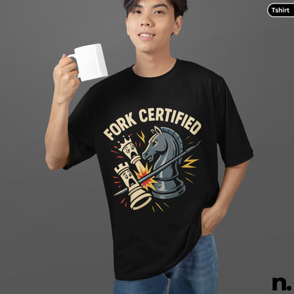 Knight Fork Certified Chess Funny Unisex Tee