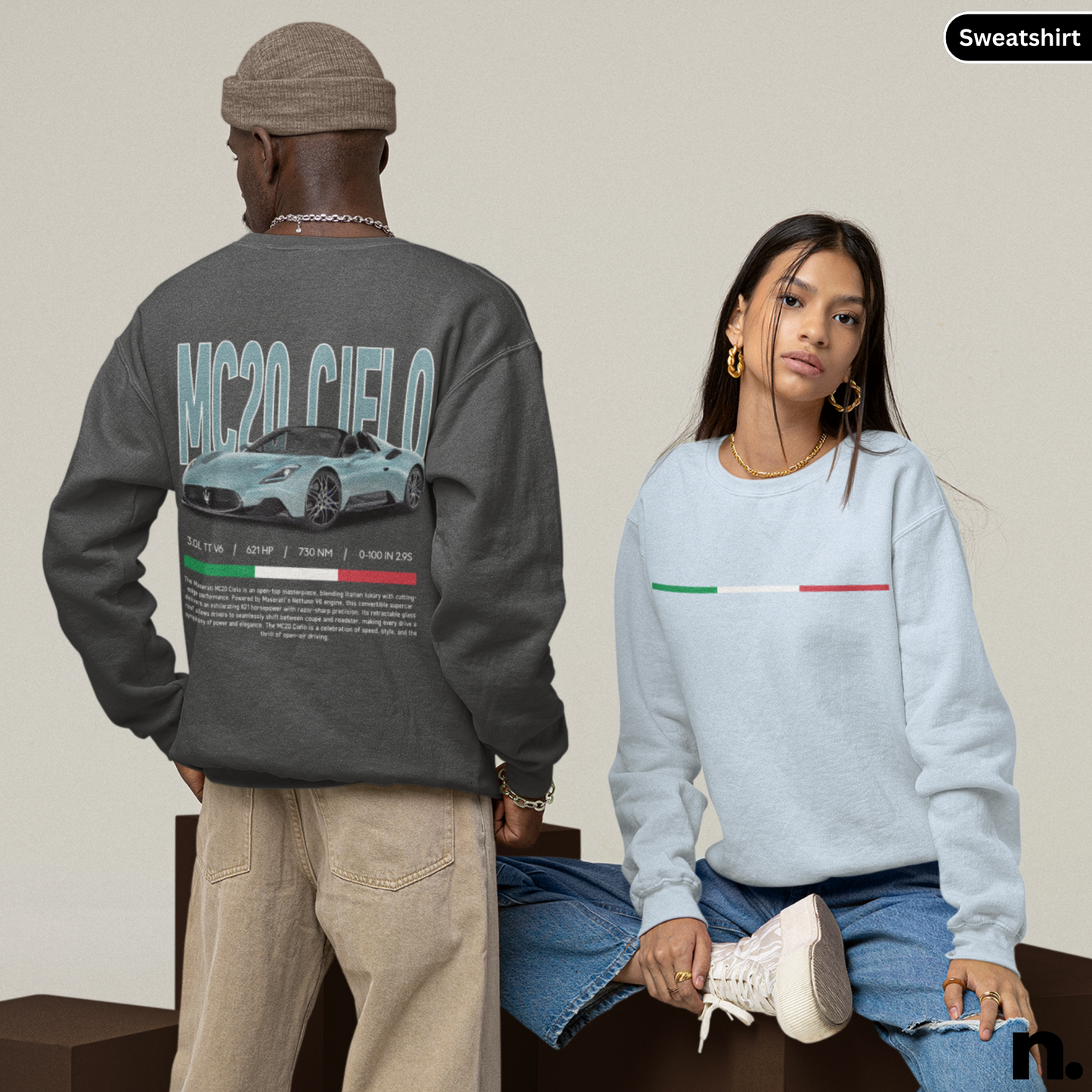MC20 Cielo Hypercar Poster Style Sweatshirt