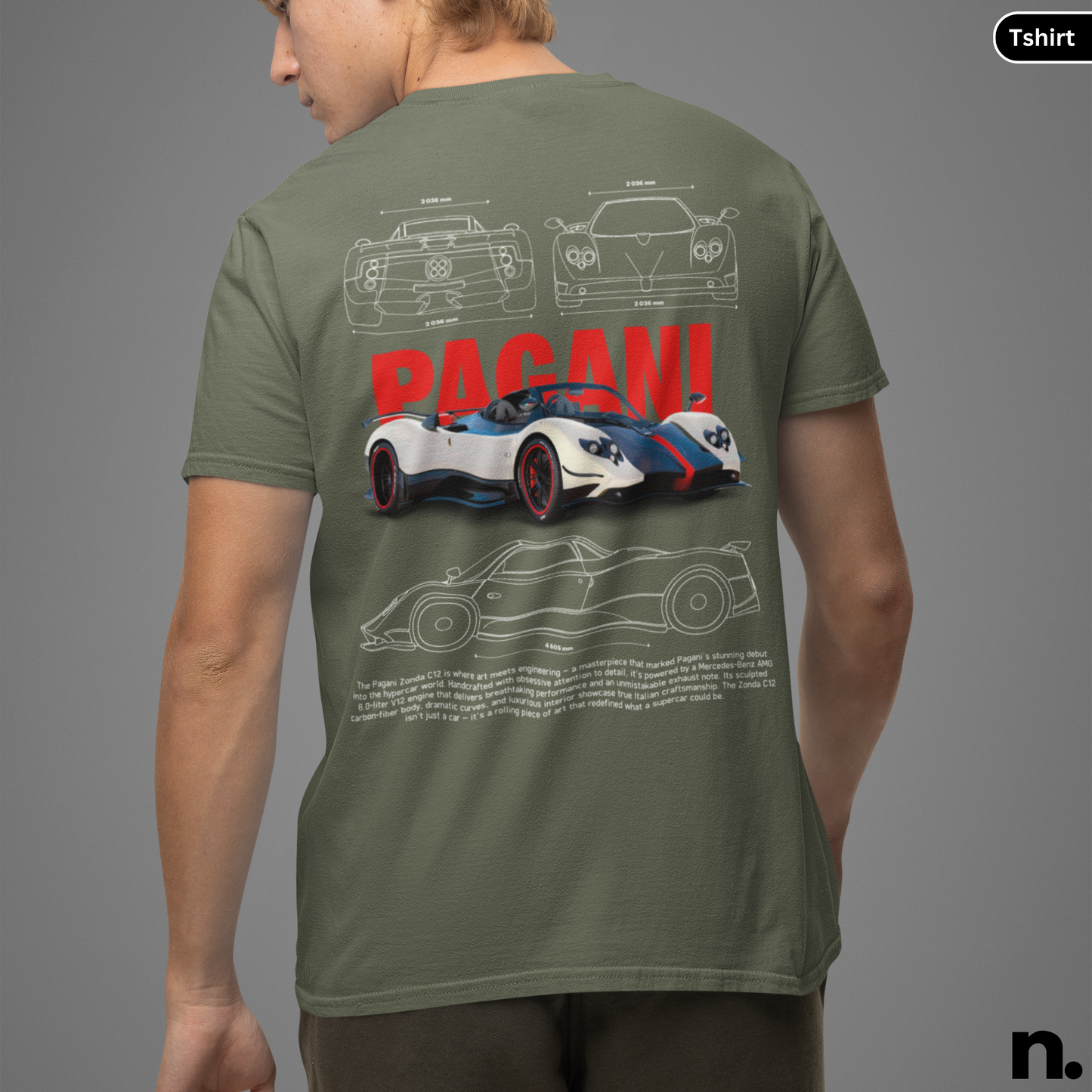 Zonda C12 Poster Style T-shirt
