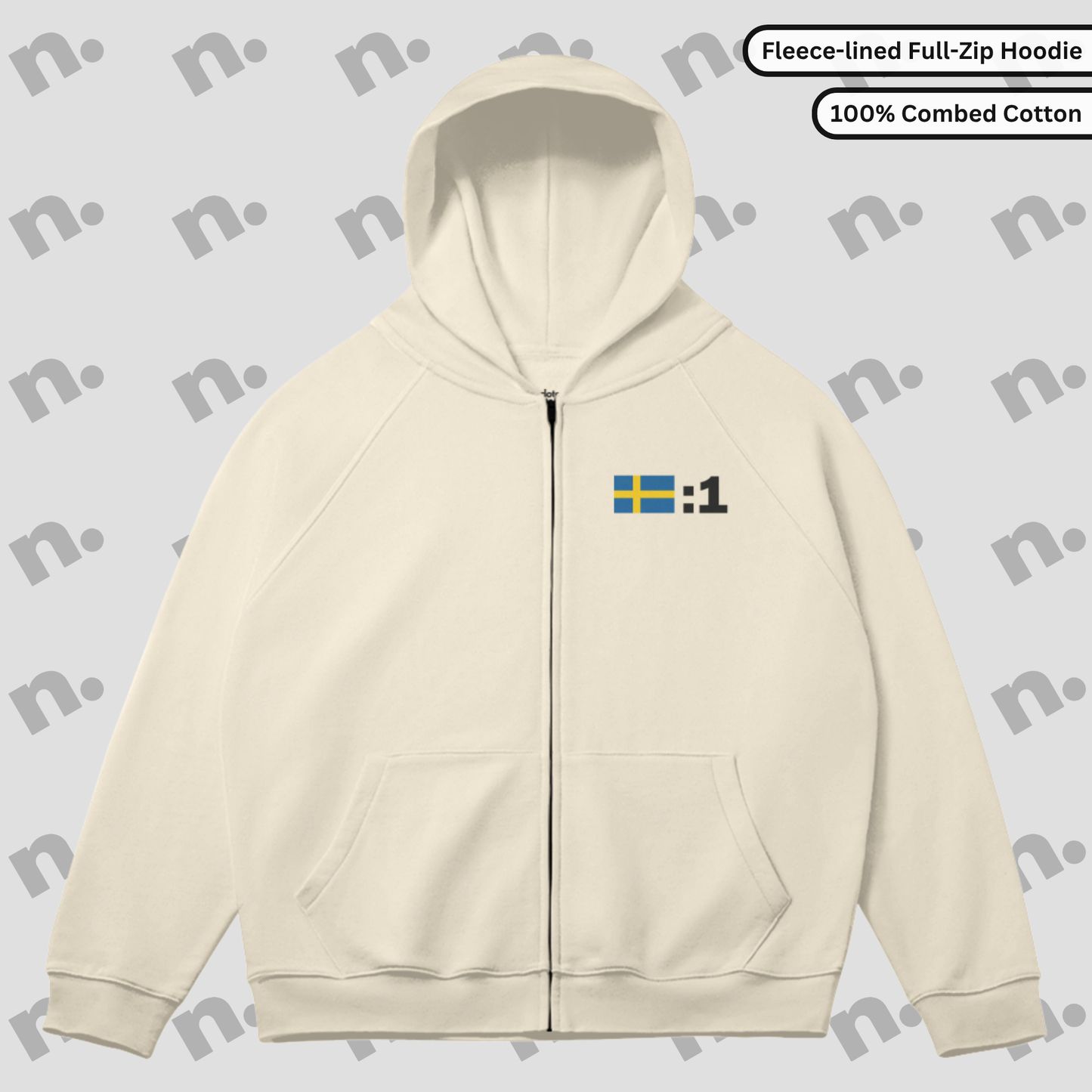 One Poster Style Full-Zip Fleece-lined Premium Hoodie