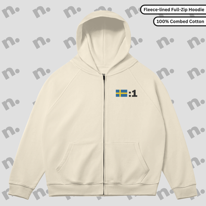 One Poster Style Full-Zip Fleece-lined Premium Hoodie