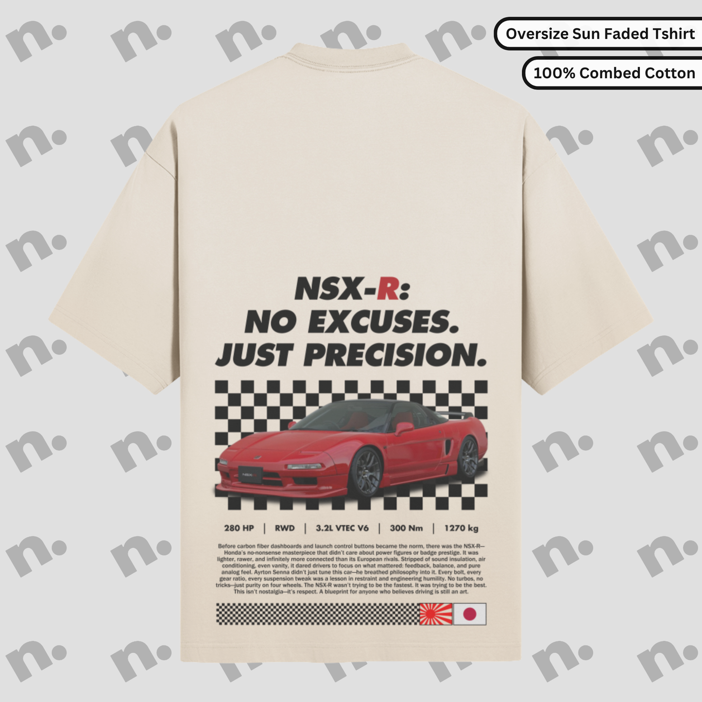 NSX-R – “NO EXCUSES. JUST PRECISION.” Premium Oversized Tee