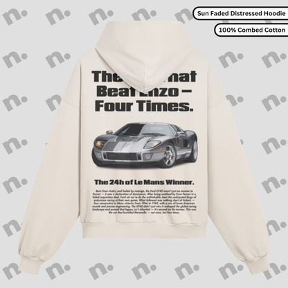 The Car That Beat Enzo Sun Faded Distressed Hoodie