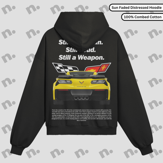 Oversized fleece-lined distressed hoodie and drop shoulder ghost mockup.