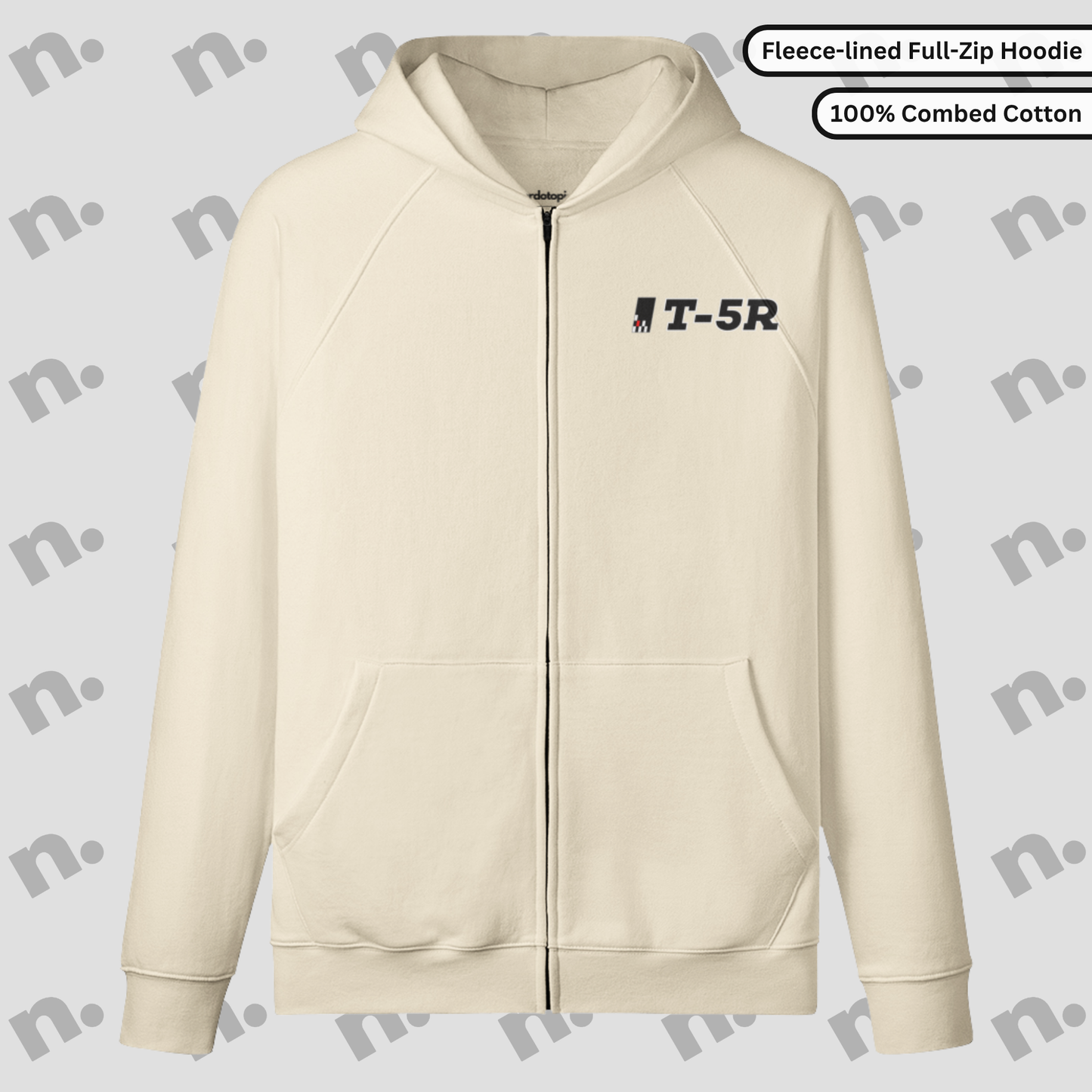 T5R Brick Premium Fleece-lined Zip-up Hoodie