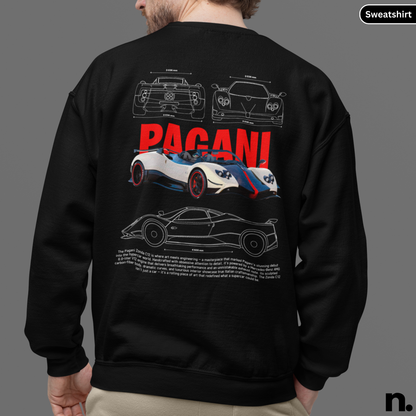 Zonda C12 poster style sweatshirt featuring a detailed supercar graphic, premium print, and modern automotive streetwear look.
