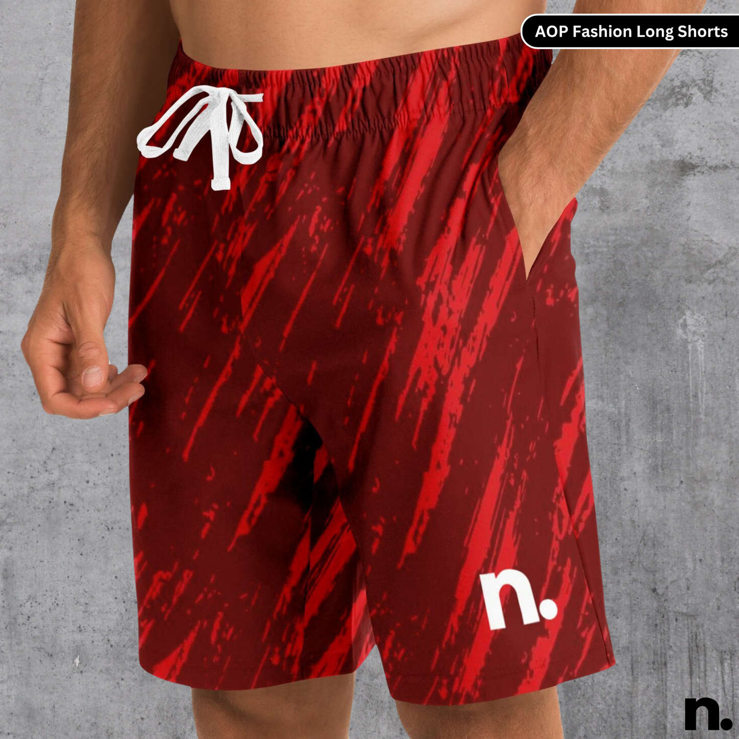 Nerdotopia Red Pattern Long Shorts